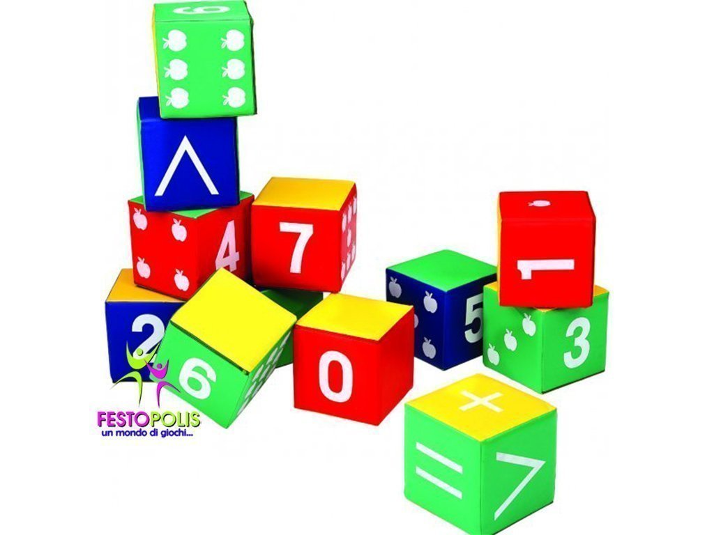 Gioco Per Interno Set Dodici Cubi Soffici