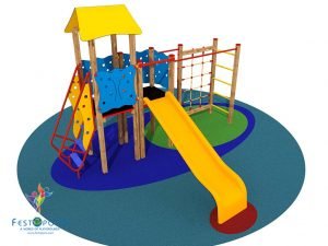 Doppia Torretta Con Scivolo E Arrampicate