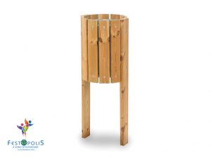 Cestino In Legno Per Parchi Pubblici