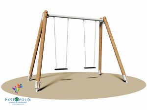 Altalena Doppia In Legno