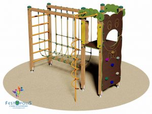 Gioco In Legno Per Esterno Palestra con Arrampicata