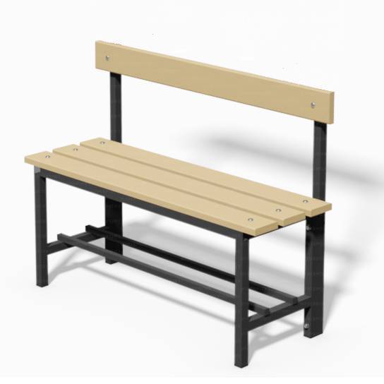 Panca acciaio con schienale 1mt